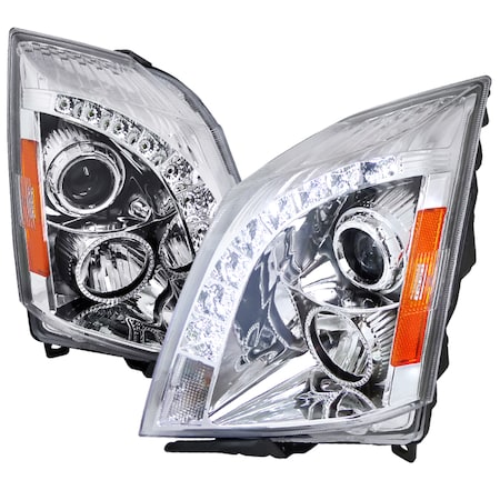Spec-D Tuning 08-13 Cadillac Cts Halo Projector Headlight - Chrome 2LHP-CTS08-RS